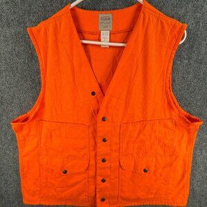 VTG CC Filson Blaze Orange Hunting Vest Style 12 Size 46 USA Made Snap Pockets